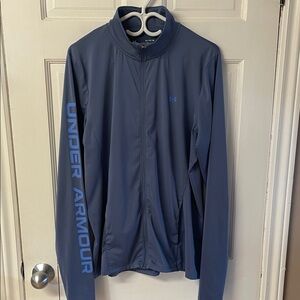 Under Armour fitted blue zip up light golf shirt jacket men’s size XL